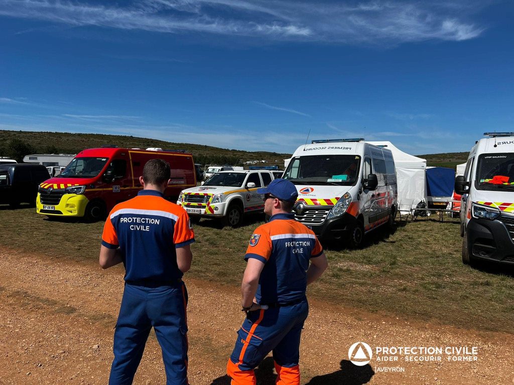 alt = la protection civile du 66 en renfort à l'Aveyron